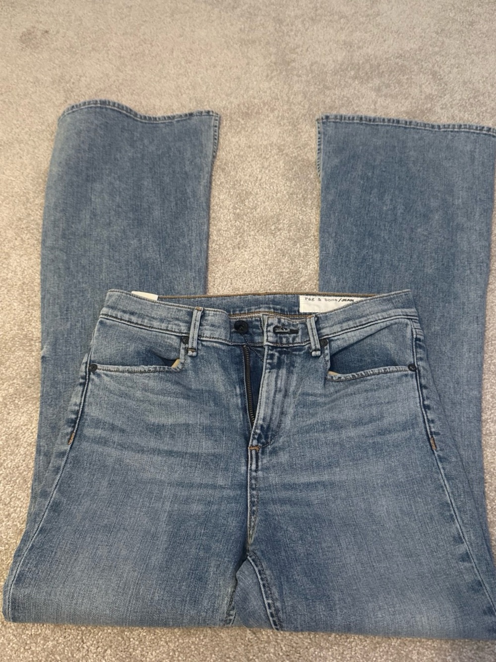 rag & bone Women's Boot Cut Jeans - Light Blue Wash